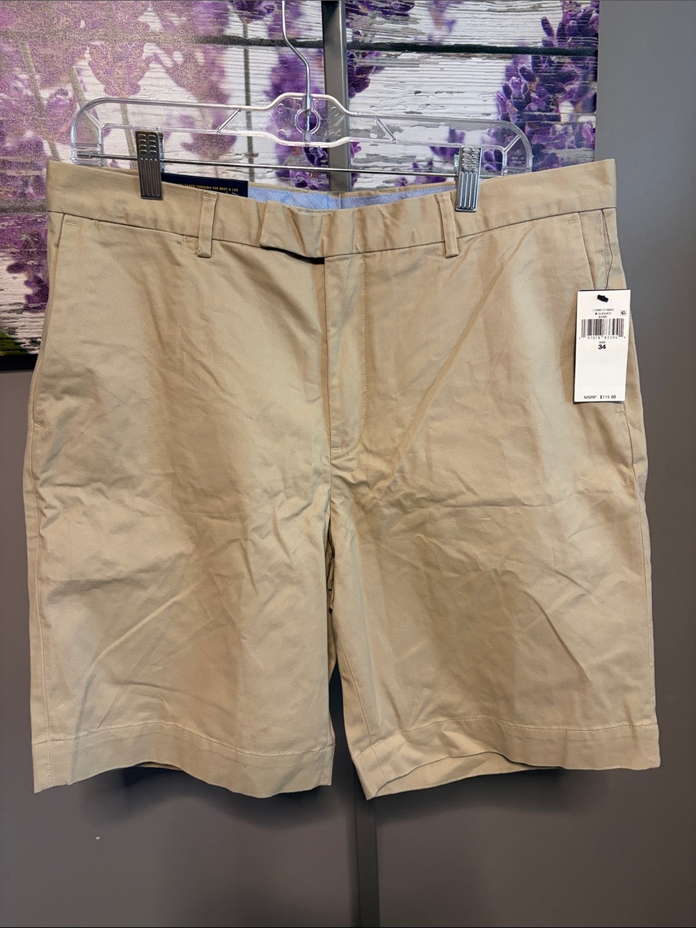 Men’s Polo Ralph Lauren Flat-Front Khaki Shorts Stretch Classic NWT Size 30
